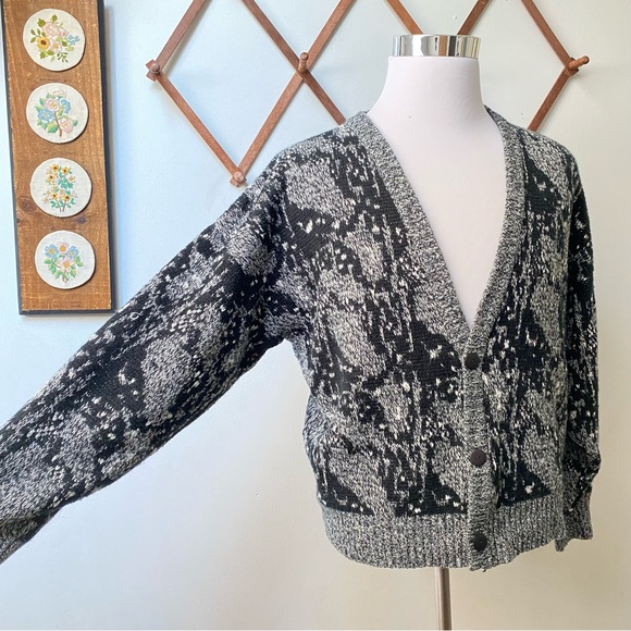 Vintage 1980s Abstract Funky Cardigan - Picture 5 of 14